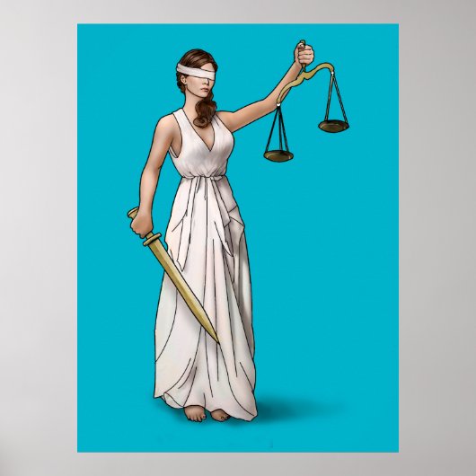 Lady Justice - Duikblauw Poster (Voorkant)