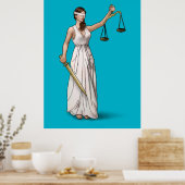 Lady Justice - Duikblauw Poster (Keuken)