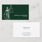Lady Justice Illustratie op Donkergroen Visitekaartje (Voorkant / Achterkant)