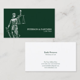 Lady Justice Illustratie op Donkergroen Visitekaartje