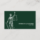 Lady Justice Illustratie op Donkergroen Visitekaartje (Voorkant)