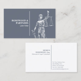 Lady Justice Illustratie op Slate Grey Visitekaartje