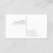 Lady Justice Illustratie op Slate Grey Visitekaartje (Achterkant)