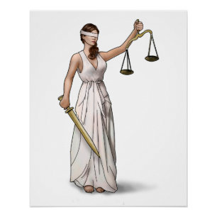 Lady Justice Illustration Perfect Poster