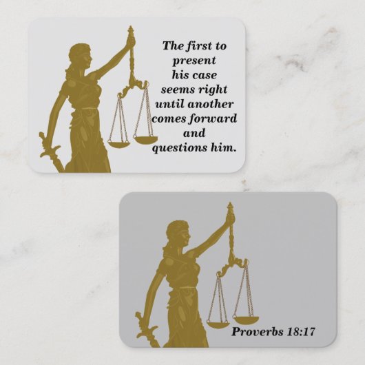 Lady Justice - Juridische Bijbelherinnering Kaart Visitekaartje (Voorkant / Achterkant)