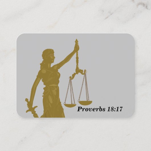 Lady Justice - Juridische Bijbelherinnering Kaart Visitekaartje (Achterkant)