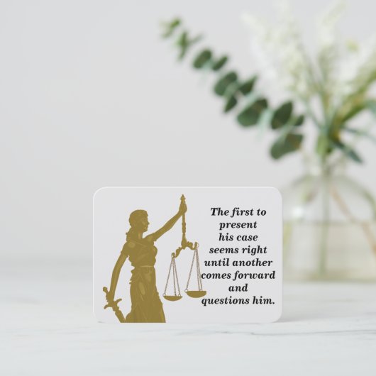 Lady Justice - Juridische Bijbelherinnering Kaart Visitekaartje (Staand voorkant)