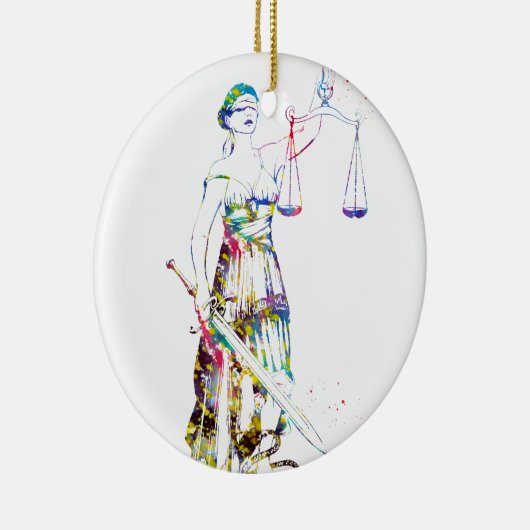 Lady Justice Keramisch Ornament (Rechts)