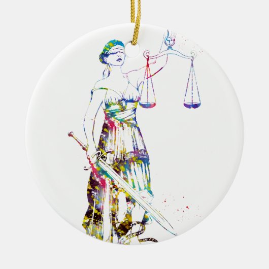 Lady Justice Keramisch Ornament (Voorkant)