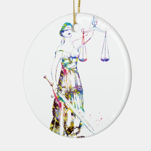 Lady Justice Keramisch Ornament (Links)