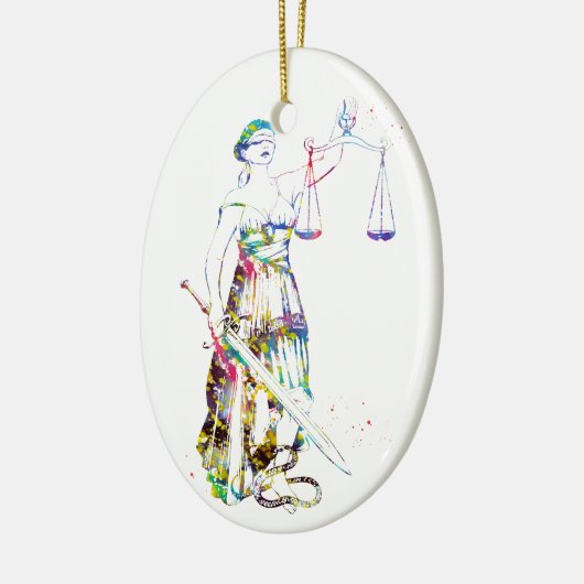 Lady Justice Keramisch Ornament (Links)