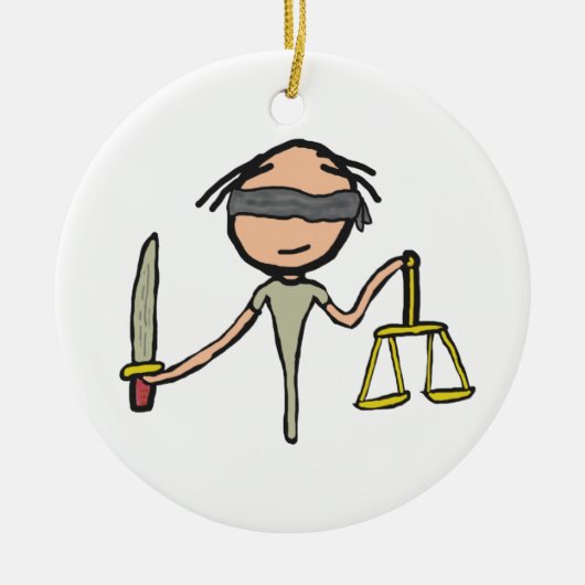 Lady Justice Keramisch Ornament (Voorkant)