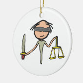 Lady Justice Keramisch Ornament (Links)