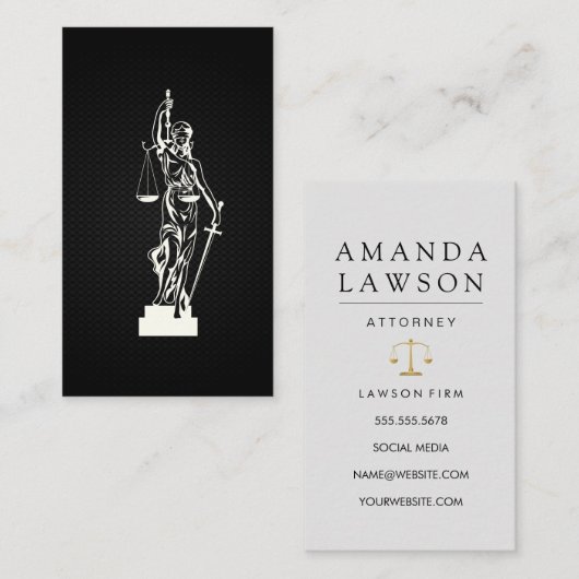 Lady Justice Law | Achtergrond met zwarte mazen Afsprakenkaartje (Voorkant / Achterkant)