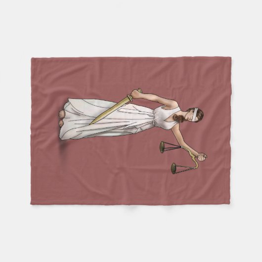 Lady Justice - Marsala Fleece Deken (Voorkant (Horizontaal))