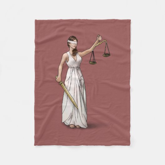 Lady Justice - Marsala Fleece Deken (Voorkant)