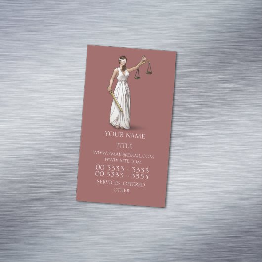 Lady Justice - Marsala Magnetisch Visitekaartje (Voorbeeld)