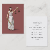 Lady Justice - Marsala Visitekaartje (Voorkant / Achterkant)