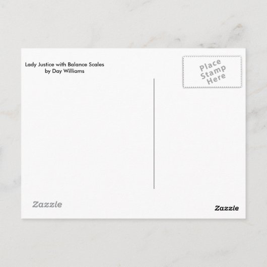 Lady Justice met Balance Scales Briefkaart (Achterkant)