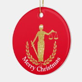 Lady Justice met kerstversiering Keramisch Ornament (Links)