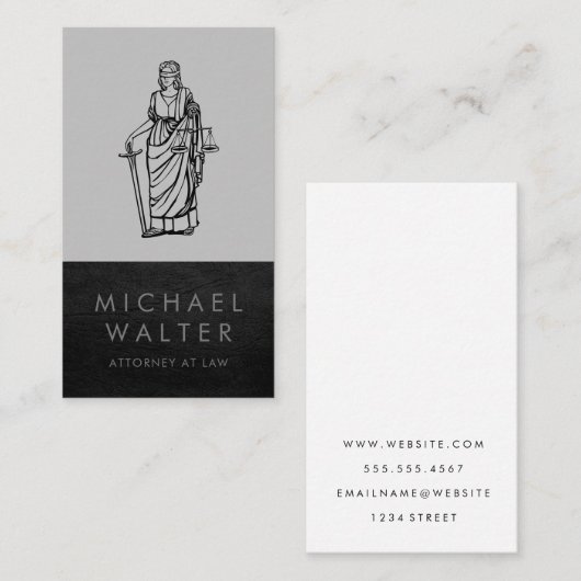 Lady Justice | Onroerend goed | lederen trim Visitekaartje (Voorkant / Achterkant)