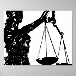 Lady Justice Poster Scales of Justice Print Law