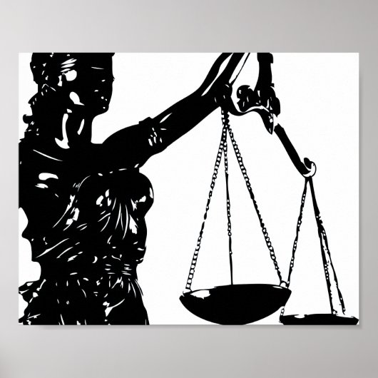 Lady Justice Poster Scales of Justice Print Law (Voorkant)