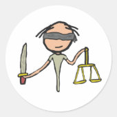 Lady Justice Ronde Sticker (Voorkant)