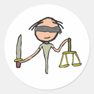 Lady Justice Ronde Sticker