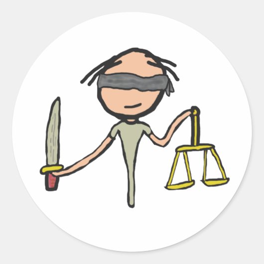 Lady Justice Ronde Sticker (Voorkant)