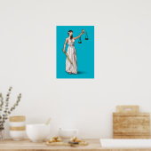 Lady Justice - Scuba Blue Poster (Keuken)