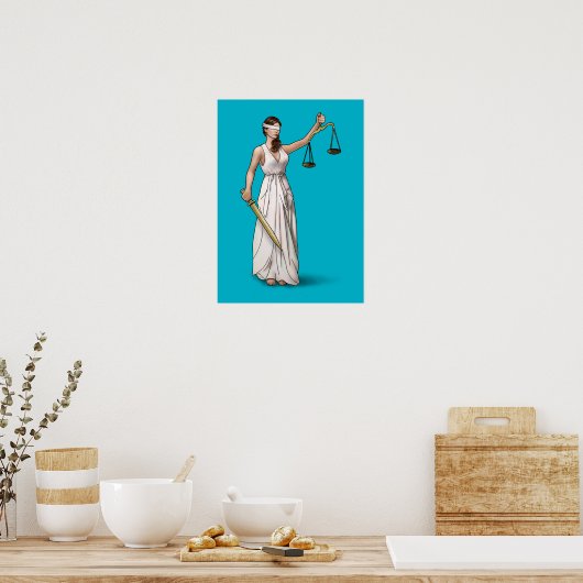 Lady Justice - Scuba Blue Poster (Keuken)