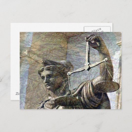 Lady Justice Statue Briefkaart (Voorkant / Achterkant)