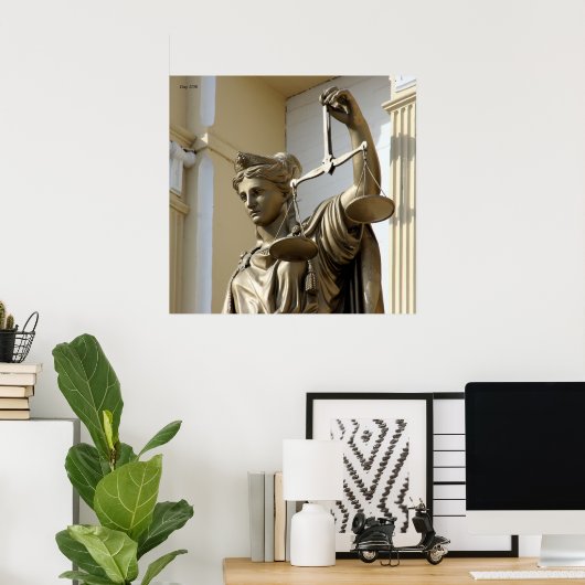 Lady Justice Statue, Virginia City, Nevada Poster (Thuiskantoor)