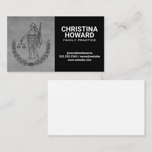 Lady Justice Visitekaartje (Voorkant / Achterkant)