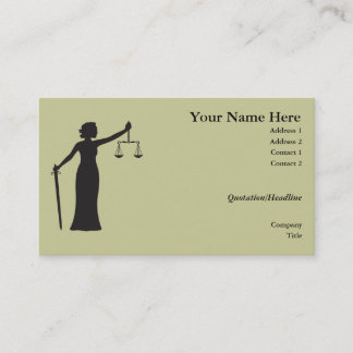 Lady Justice visitekaartje