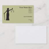Lady Justice visitekaartje (Voorkant / Achterkant)