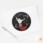 Lady Justice zeemeermin kat Ronde Sticker (Envelop)