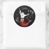 Lady Justice zeemeermin kat Ronde Sticker (Tas)