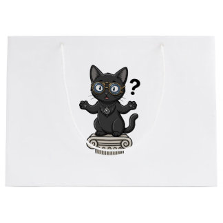 Lady Justice Zwarte Kat Law Student Tote Tas Groot Cadeauzakje