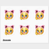 Lady Kat Gezicht Ronde Sticker (Vel)