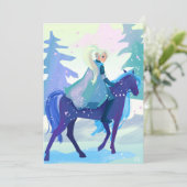 Lady Knight in een Snowy Forest Feestdagenkaart (Staand voorkant)