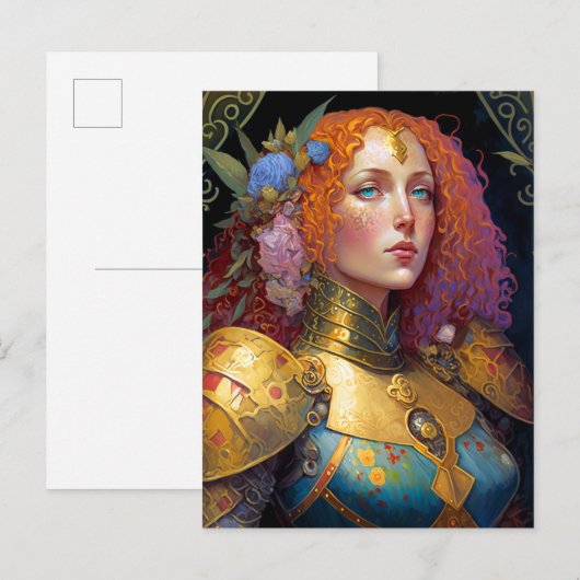 Lady Knight Warrior Armor Fantasy Art Briefkaart (Voorkant / Achterkant)