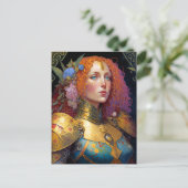 Lady Knight Warrior Armor Fantasy Art Briefkaart (Staand voorkant)