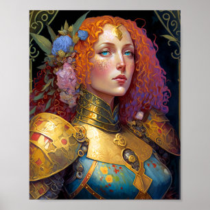 Lady Knight Warrior Armor Fantasy Art Poster