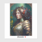 Lady Knight Warrior Armor Fantasy Art Sticker (Vel)