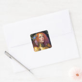 Lady Knight Warrior Armor Fantasy Art Vierkante Sticker (Envelop)