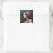 Lady Knight Warrior Armor Fantasy Art Vierkante Sticker (Tas)
