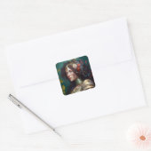 Lady Knight Warrior Armor Fantasy Art Vierkante Sticker (Envelop)