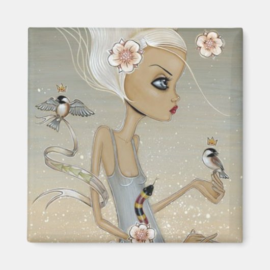 Lady koraal magneet (Voorkant)